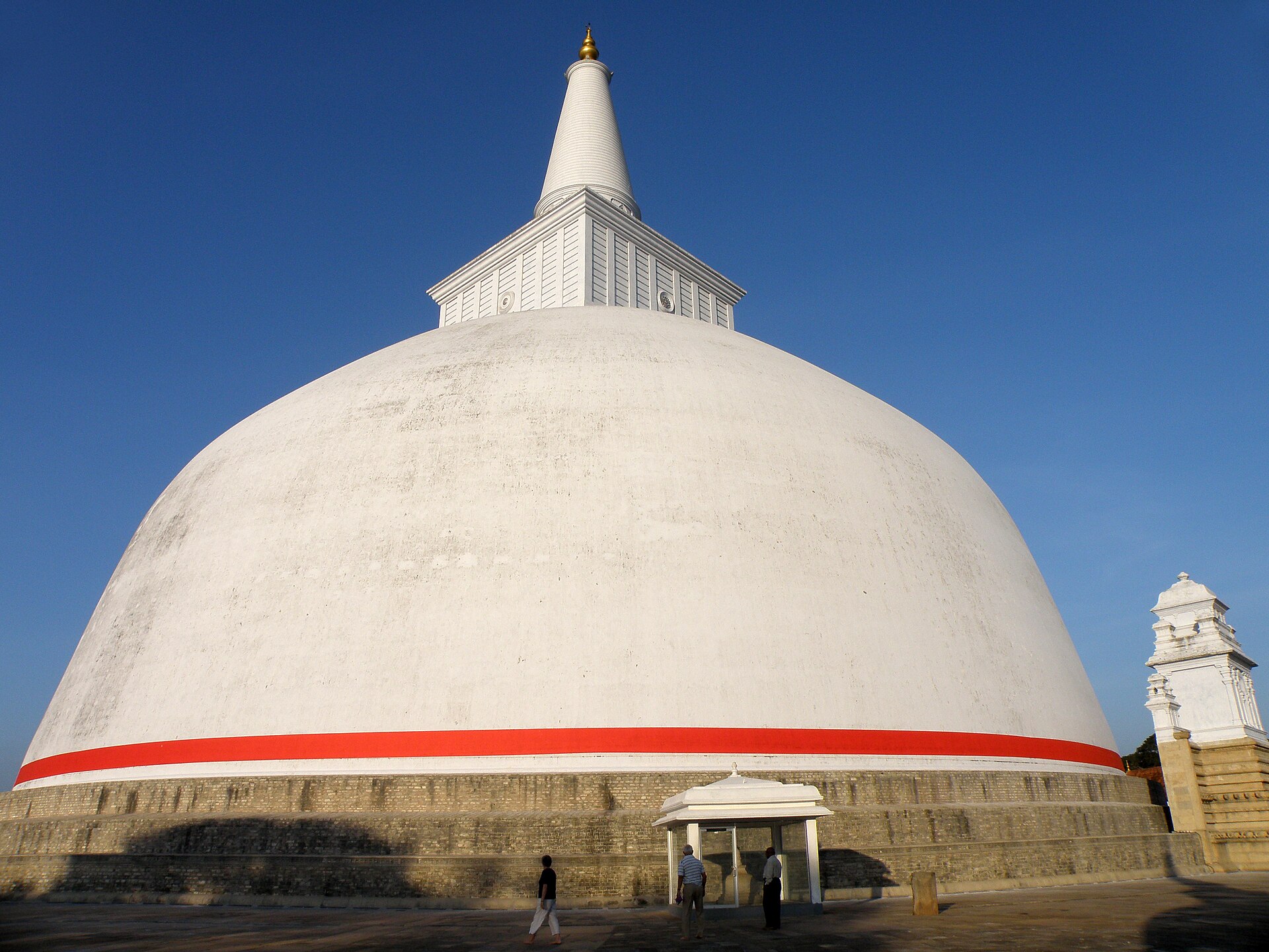The white dome of the Ruwanwelisaya stupa at Anuradhapura